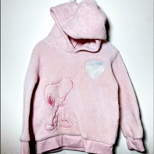3/$10 🌻Snoopy Peanuts Baby Pink Fleece Pullover